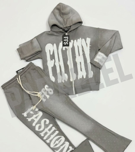 Designer Men's Winter Hip Hop Tracksuit <b>Knitted</b> Sweatpants Hoodie Jogger <b>Set</b> 100% Cotton Breathable - Product Image 5