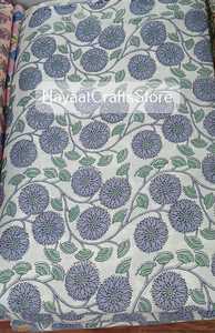 Hand Block Printed 100% Cotton Organic Woven Floral <b>Medium</b> Weight Cotton Printed <b>Fabric</b> Yards Women Dress <b>Fabric</b> - Product Image 2