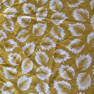 Tissu en coton léger et écologique imprimé à la main avec motif de feuilles |   pour Robes, Kurtis et Hauts - Product Image 1