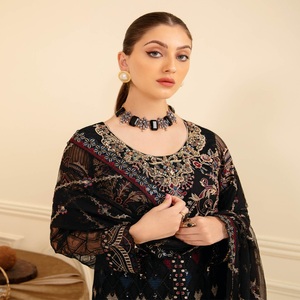 Ramsha Vol M-7 Designers pakistanais costumes trois pièces pour femmes Organza brodé fête porter des robes Panjabi - Product Image 4