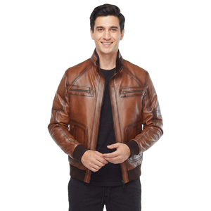 Latest Design Custom Genuine <b>Leather</b> <b>Jacket</b> Men Most Popular Quality Custom Made Men <b>Leather</b> <b>jacket</b> for men - Product Image 1