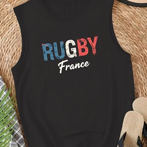RUGBY Francia diseño de texto vintage Chaleco casual para mujer - Product Image 2