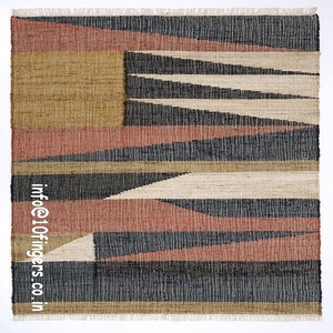 Alfombra de Yute Moderna Hecha a Mano, Diseño Geométrico, Reversible, para Sala de Estar, Alfombra de Lujo para el Hogar, Hotel - Product Image 5