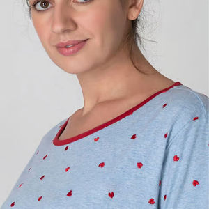 Conjunto de Dos Piezas Casual para Mujer, Talla Grande, Poliéster/Algodón, Reversible, Ropa de Verano, Cómodo, Camiseta y Pantalones Cortos Sólidos, Suaves - Product Image 6