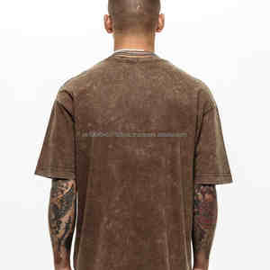 Camisetas de microfibra transpirable para hombre, Camiseta de algodón con lavado ácido de retazos de doble capa, camiseta de manga larga con estampado DTG con logotipo personalizado para hombre - Product Image 5