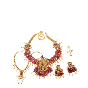 Conjunto de Collar de Diseño Pearl Temple 10575528RD, Joyería Elegante de Acero Inoxidable para Novias, Incluye Aretes - Product Image 2