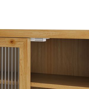 Armadio a Muro Vintage con Doppia Porta in Vetro, 7,6 m, Tre Ripiani, Portasciugamani per Bagno e Cucina - Product Image 4