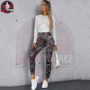 Pantalones de Yoga Sublimados con Estampado Bohemio Personalizados al por Mayor, Leggings Deportivos para Mujer de Alta Elasticidad, Resistentes a las Sentadillas, con Diseño Paisley - Product Image 2