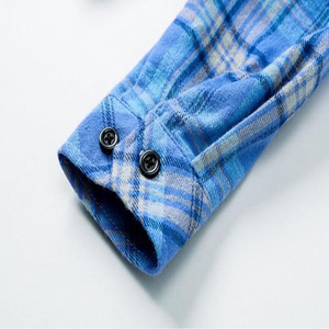 Chemise en flanelle épaisse pour homme, à carreaux, manches longues, chaude, décontractée, boutonnée, durable, pour l'extérieur, tendance - Product Image 3