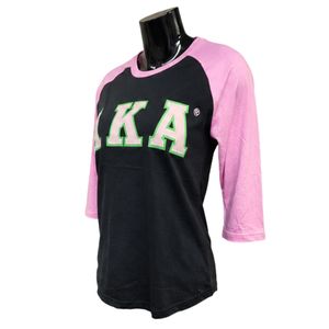 Camiseta de Béisbol Rosa y Negra para Mujer, Manga Raglán, Jersey Deportivo Casual con Botones al Frente, Diseño con Letras Bordadas, Moda - Product Image 5