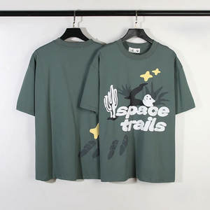 เสื้อยืดแขนสั้นผู้ชายสีตามสั่ง ผลิตจากโพลีเอสเตอร์/คอตตอนรักษ์โลก คุณภาพสูง สไตล์สตรีทแวร์ พิมพ์ลายพัฟ - Product Image 2