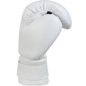 Gants de boxe en cuir de vachette et PU blanc-or avec logo personnalisé pour adultes – Idéaux pour l'entraînement et le punching - Product Image 4