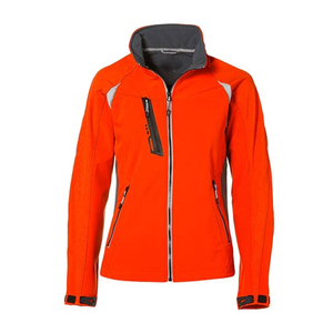 <b>Men's</b> Orange Fleece <b>Jacket</b> Windproof Zipper Closure Sporty Stand Collar Outdoor Wear Autumn Season Regular Fit - Product Image 5
