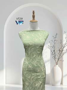 Tissu satiné imprimé floral VT29, 100% polyester, 150/160 cm, léger, extensible, respirant, tissé, pour vêtements féminins, matière pour robe - Product Image 1
