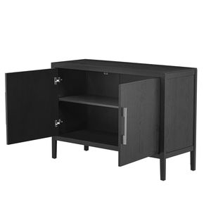 Armadio credenza in legno in stile U con 2 maniglie in metallo e 2 porte per ingresso o soggiorno in corridoio - Product Image 6