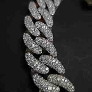 Chaîne cubaine personnalisée, bijoux hip-hop pour hommes, DOPE JEWELLS, en argent sterling 925, diamant moissanite, chaîne cubaine 22 mm - Product Image 3