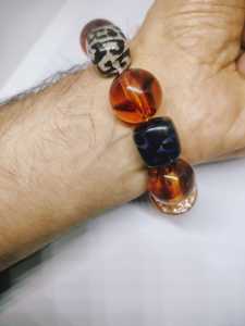 สร้อยข้อมือลูกปัดเรซิ่นทำมือรูปทรงไม่สม่ำเสมอหลากสีลายสัตว์เครื่องประดับงานฝีมือของขวัญสำหรับผู้หญิงแฟชั่น - Product Image 2