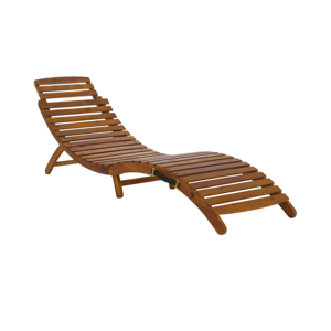 Chaise longue en bois avec dossier réglable pour piscine, patio, jardin, resort, mobilier d'extérieur - Product Image 1