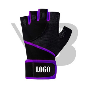 Guantes transpirables de medio dedo para levantamiento de pesas con soporte para muñeca, antideslizantes, para gimnasio, entrenamiento deportivo y fitness. - Product Image 4