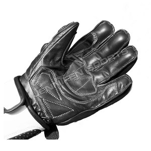 Guantes de Motociclismo Negros y Blancos de Cuero Genuino para Carreras, Guantes de Carretera con Protección de Nudillos para Hombre, para Verano y Actividades al Aire Libre - Product Image 5