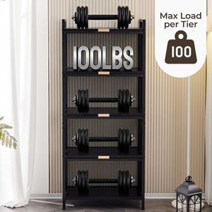 5-Layer Multifunctional Living Room Storage Cabinet with Kitchen Bread Rack & Microwave Rack Pantry Storage Solution - Product Image 3
