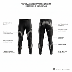 Multi Purpose Wear Compression Leggings Custom Printed Quick Dry Gym Running Tights Stretch Fitness Training Athletic Pants Men - Product Image 2