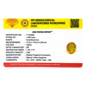 Loose 8.1 Carat Oval Cut Yellow Sapphire Gemstone for Fine Jewelry - Product Image 4