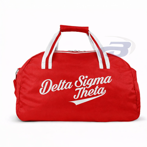 Bolsas de Lona Duraderas y Ligeras de Cuero de la Hermandad Delta Sigma Theta, Bolsa de Viaje, Gimnasio y Fin de Semana Personalizada en Azul Real y Blanco con Logotipo - Product Image 2