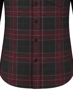 Chemise à carreaux marron et noir pour homme, décontractée et habillée, à manches longues, boutonnée, en flanelle de coton, pour le bureau, personnalisable - Product Image 6
