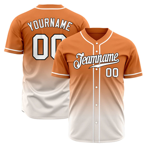 Camiseta de Béisbol Sublimada Personalizada para Hombre, Degradado Naranja, Nombre del Equipo 00, Manga Corta, Transpirable, Poliéster, Ropa Deportiva - Product Image 5