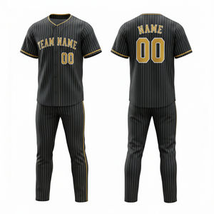 Uniforme de Béisbol Personalizable y Transpirable con Cuello en V, Pantalones y Camiseta de Alta Calidad, Ropa Deportiva Sublimada Estampada, Precio Económico, OEM - Product Image 2