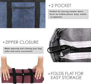 Sac isotherme vintage en polyester Momy Lady, souple, étanche, avec fermeture éclair, pour la plage, les courses, avec poche humide réutilisable - Product Image 4