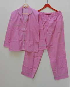 Camiseta de Dormir sin Mangas para Mujer, a Rayas Rosas, Informal, de Algodón Popelín Suave, Ropa de Dormir de Verano, sin Cuello, Corta - Product Image 3