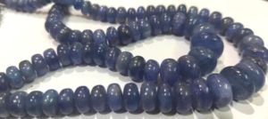 Perles Rondelles Lisses et Graduées en Tanzanite Bleue Naturelle Non Traitées 7-10mm - Product Image 3