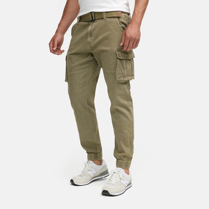 Men's Khaki Cargo Pants Straight Fit Multiple Pockets Canvas Material Casual Style Midweight Cotton Breathable Autumn Wear - Product Image 4
