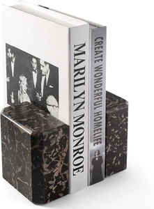 Hot Selling Black marble bookends heavy books holder stone book ends heavy duty bookend decorative <b>shelf</b> decor block bookends - Product Image 3