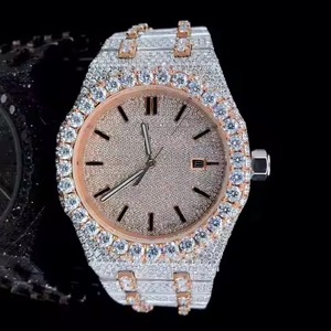 Montre unisexe de luxe avec cadran carré en diamant Moissanite VVS, mouvement ETA, entièrement sertie de pierres, bracelet en acier inoxydable, design Hip Hop - Product Image 3