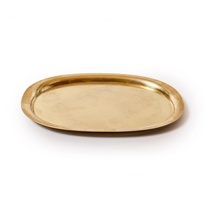 Luxury <b>Gold</b> Oval Serving <b>Tray</b> with Raised Edge – Elegant Decorative Tabletop Platter for Home, Hotel & Events - Product Image 1