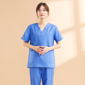 Blouse chirurgicale en coton Dobby à manches courtes pour médecins, infirmières et blocs opératoires – Vente en gros - Product Image 1