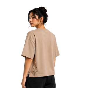 Womens Custom Boxy Tee Premium Cotton Relaxed Fit Short Sleeve T Shirt Wholesale Streetwear OEM ODM Private Label Clothing Boxy - Product Image 2