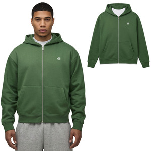 Heavyweight Cotton Fleece Zip Hoodie Men Oversized Blank Hoodies for Men Streetwear Customized OEM Factory Direct Supply - Product Image 1