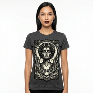 T-shirt personnalisé sérigraphié vintage en coton délavé, coupe oversize épaisse, motif graphique samouraï squelette pour hommes et femmes - Product Image 6