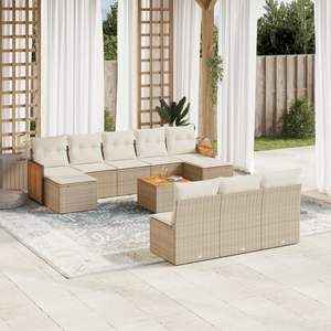 Conjunto de Sofás de Jardín en Color Beige Crema - Product Image 1