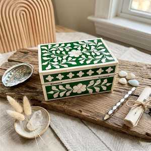 Custom Bone Inlay Jewelry <b>Box</b> Handmade Jewelry Organizer <b>with</b> <b>Lid</b> for Ring Necklace Bracelet Earring Storage <b>Decoration</b> - Product Image 6