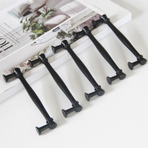 Poignées de meubles modernes en alliage de zinc noir mat durables pour armoires de cuisine, tiroirs, portes de placards et de garde-robes, quincaillerie domestique - Product Image 4