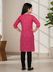 Conjunto de Dos Piezas con Estampado Floral para Mujer, Ropa Étnica Formal Larga, Cómoda, 100% Algodón, Atuendo de Verano - Product Image 4