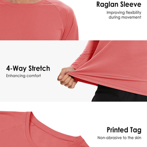 เสื้อยืดแขนยาวผู้ชาย สีพื้น คอกลม แห้งเร็ว สปอร์ต ทรงเข้ารูป ผ้าโพลีเอสเตอร์ถัก 100% สำหรับออกกำลังกาย - Product Image 5