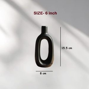 Vase à fleurs moderne en céramique chocolatée, 6 pouces, minimaliste, pour table, écologique, décoration maison et mariage - Product Image 1