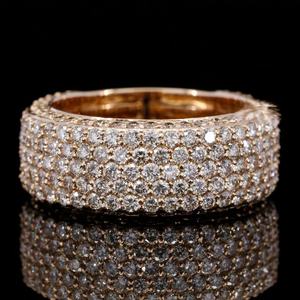 Anillos de Diamantes Moissanite VVS con Certificado IGI, Chapados en Oro Rosa, Estilo Hip Hop, Anillos Finos de Diamantes de Calidad VVS para Unisex - Product Image 1