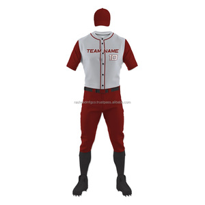 Vente en gros d'uniformes de baseball pour hommes, tenues d'équipe, maillots imprimés par sublimation avec pantalon, uniformes sportifs en polyester respirant, OEM - Product Image 2